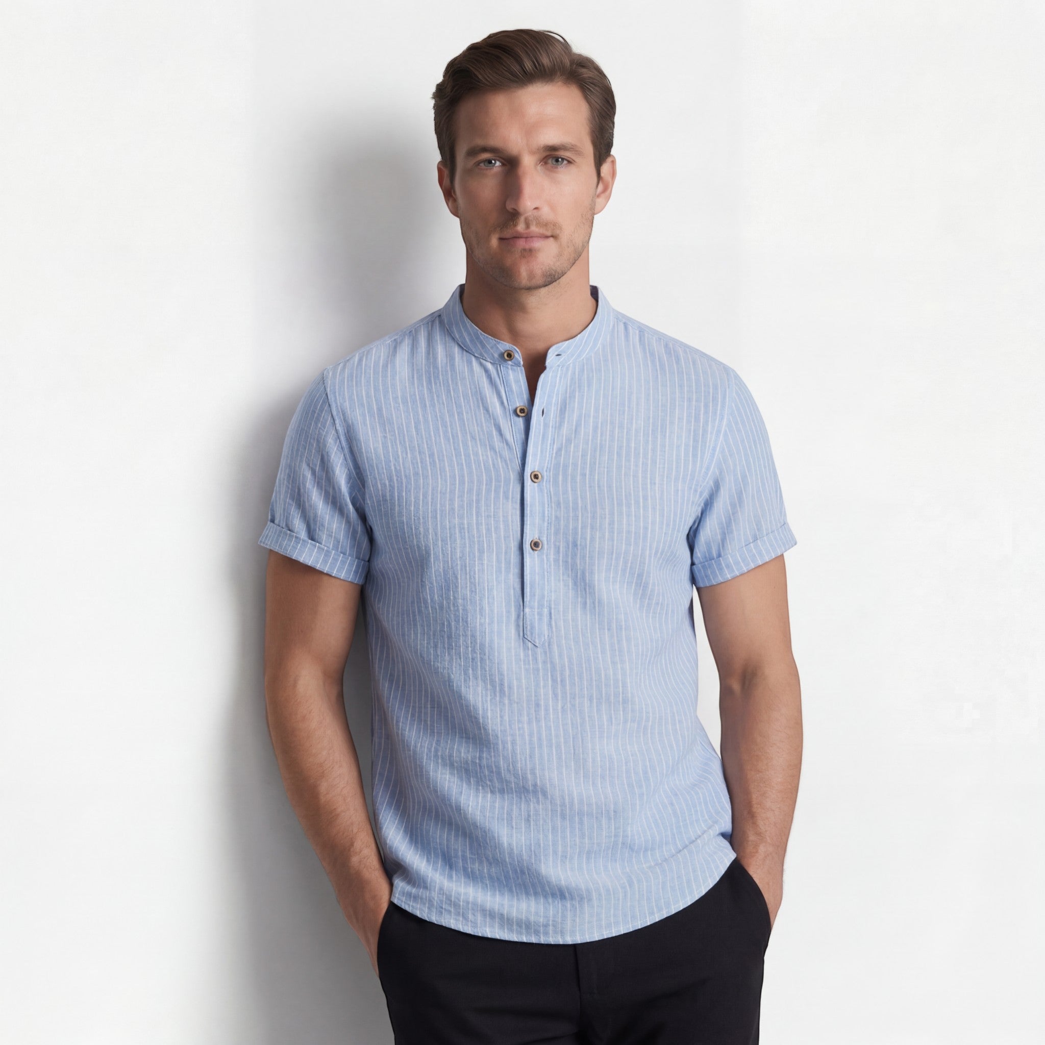 freepik_male-model-mid20s-to-mid30s-wearing-a-light-blue-striped-mandarin-collar-shirt-different-pose-and-camera-angle-to-the-reference.-pure-efefef-studio-background-with-a-soft-natu.jpg